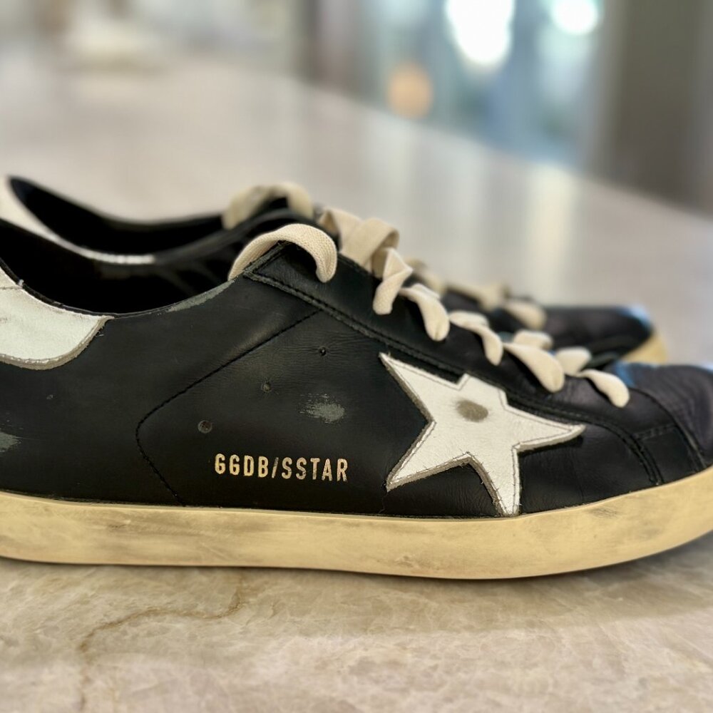 LIKE NEW Golden Goose Super-Star Leather Sneakers White Star Size 38/7 - Picture 5 of 11